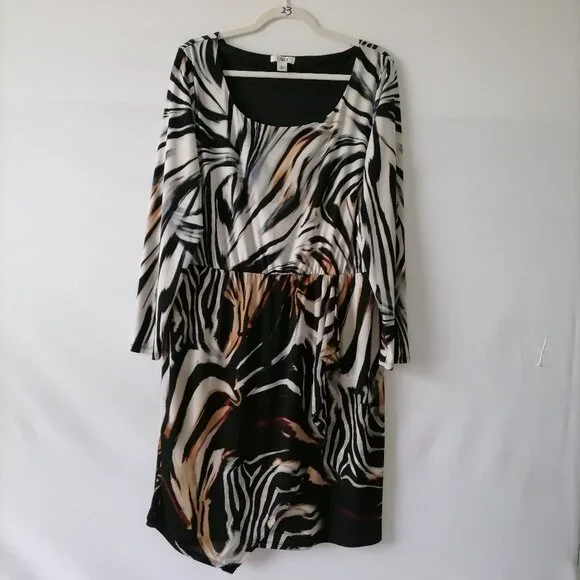 Cato | Dresses | Cato Womens Black White Long Sleeve Animal Print Fit Flare Dress Size Xl | Poshmark Cato | Dresses | Cato Womens Black White Long Sleeve Animal Print Fit Flare Dress Size Xl | Poshmark